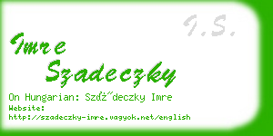 imre szadeczky business card